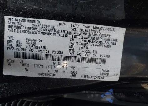 2013 Ford Focus Se из США, поврежденный, VIN 1FADP3K23DL338788